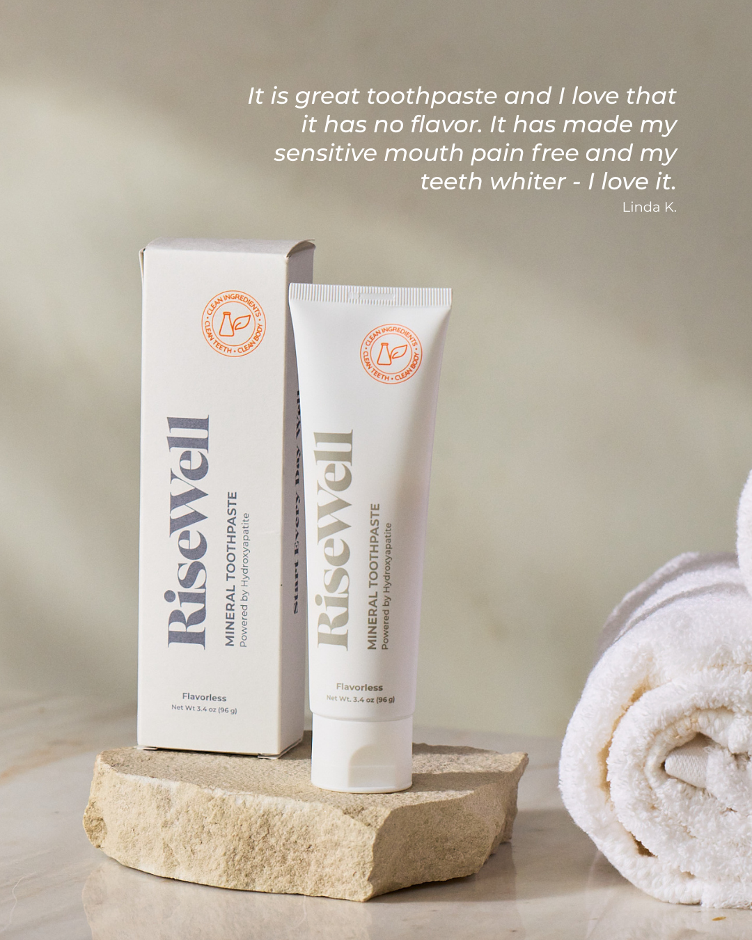Toothpaste Stone RiseWell Flavorless Mineral Toothpaste | Gentle & Effective Toothpaste